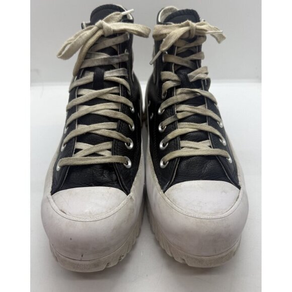 Converse A03704C Leather All Star Lugged 2.0 Hi Top Sneakers Black M 6.5 W 8.5 - Picture 2 of 7